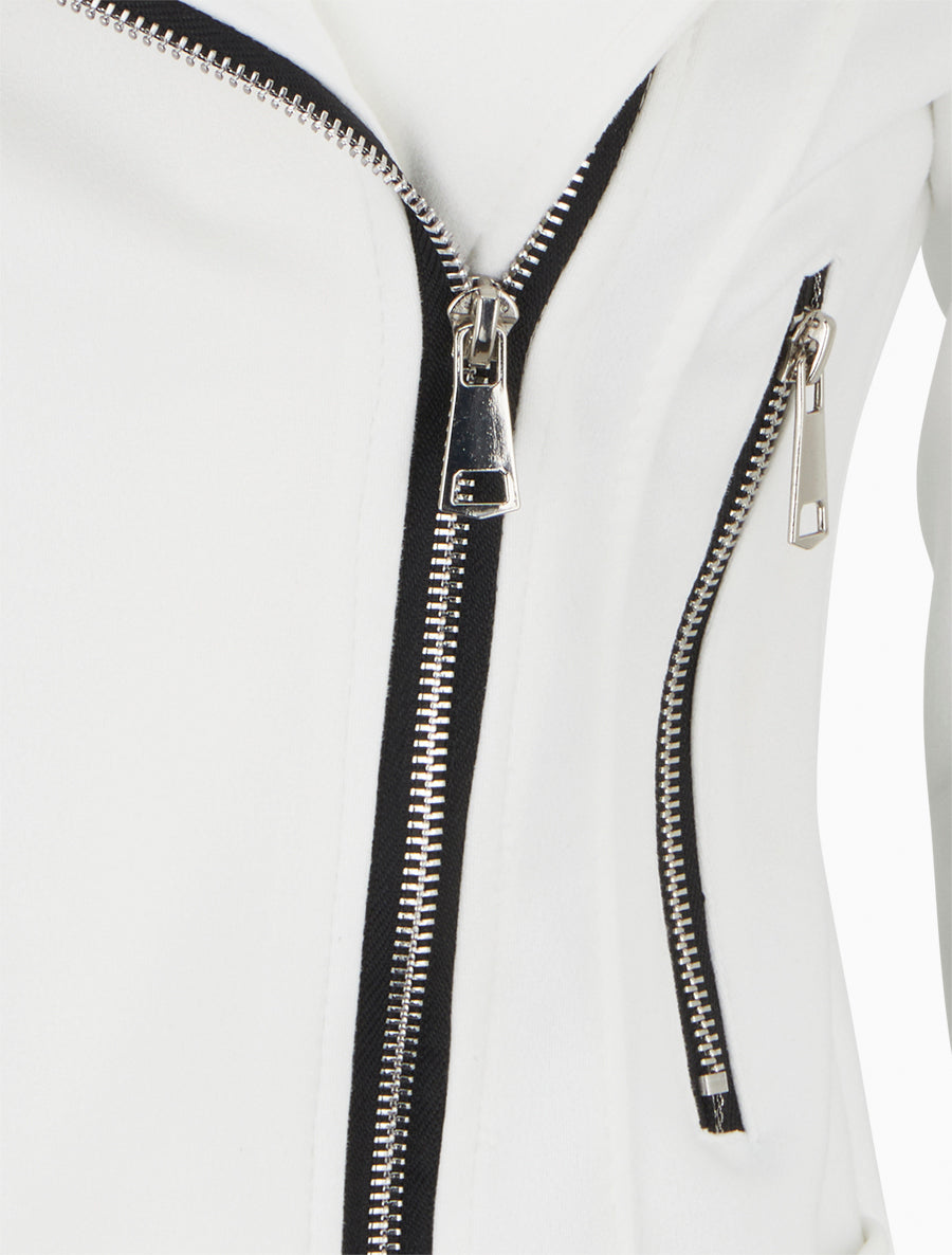 Veste en suédine style perfecto - Blanc - 3