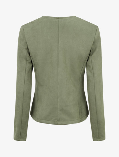 Veste en suédine zippée - Kaki - 2