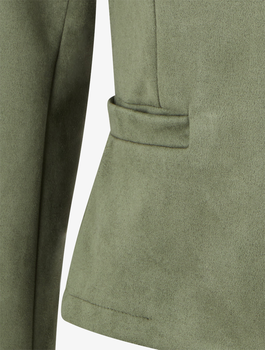 Veste en suédine zippée - Kaki - 3