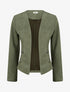 Veste en suédine à poches décoratives zippées - Kaki - 1