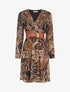 Robe légère en voile lamé imprimé feuillage - Noir - 5