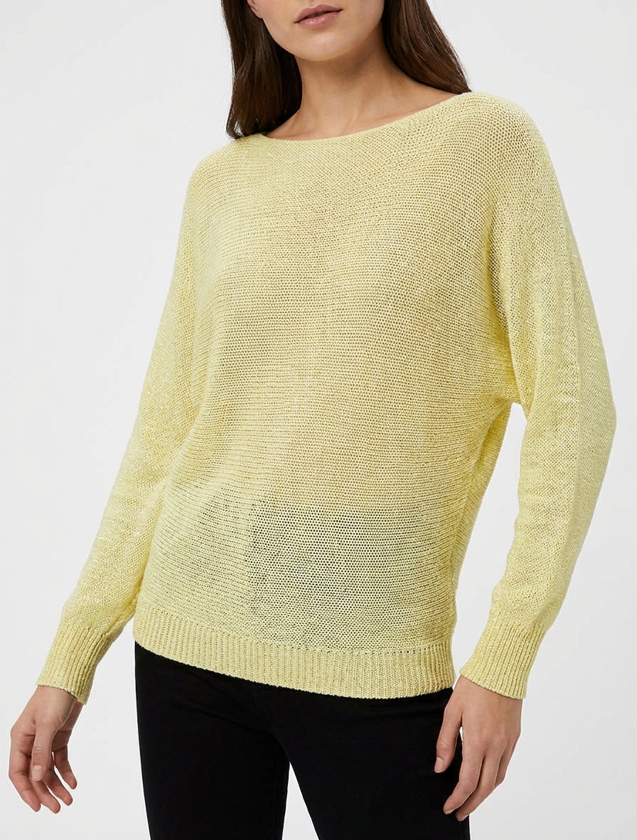 Irisier Pullover mit Fledermausärmeln - Gelb