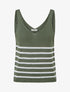 Débardeur en maille à rayures - Kaki - 1