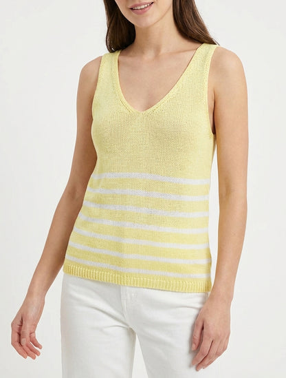 Gestreiftes Stricktop - Gelb