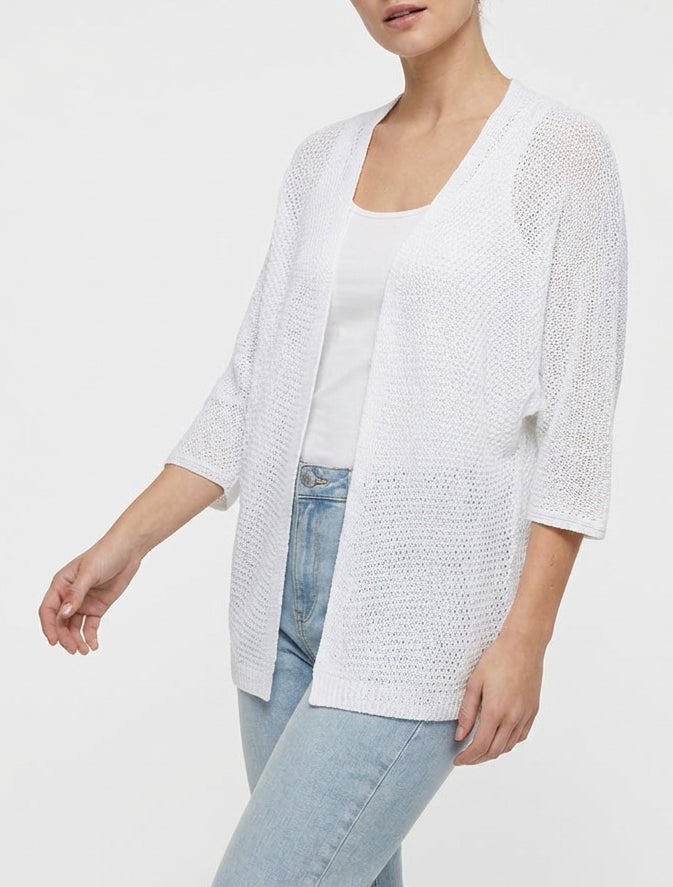 Offene Strickweste - Weiß