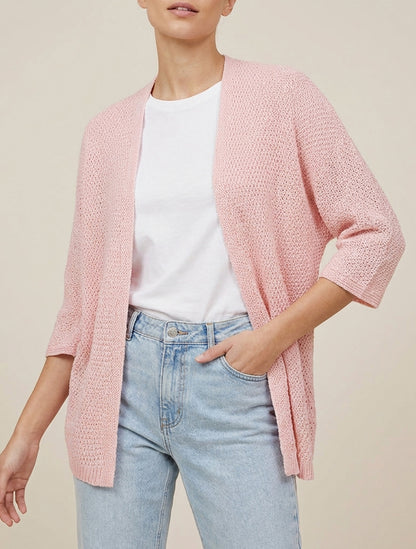 Offene Strickweste - Rose