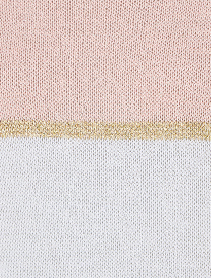 Pull rayé fin à manches courtes - Rose - 3