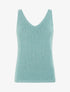 Top uni irisé en maille - Turquoise - 1