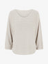 Pull fin irisé à manches chauves-souris - Beige - 1