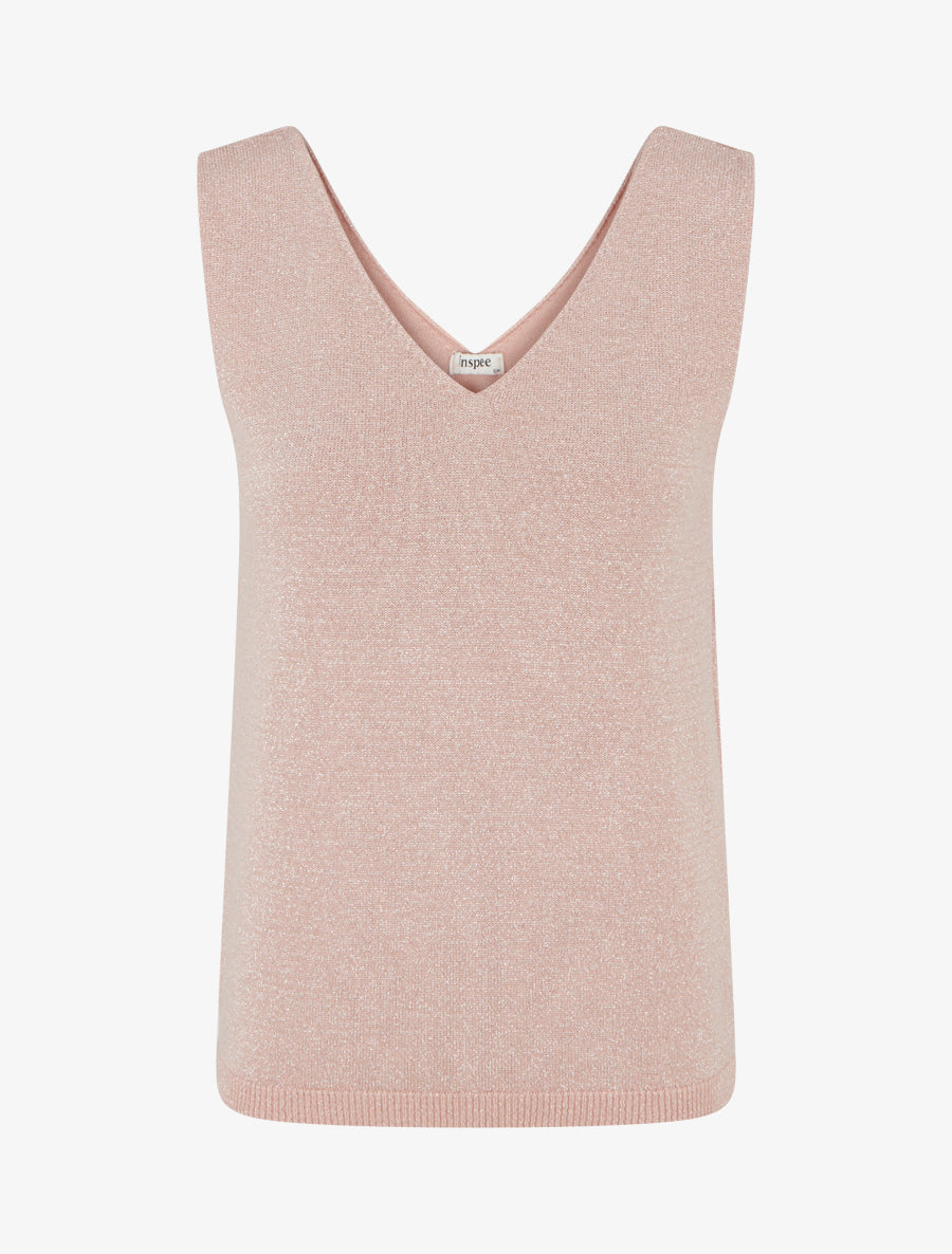 Top sans manches irisé - Rose - 1