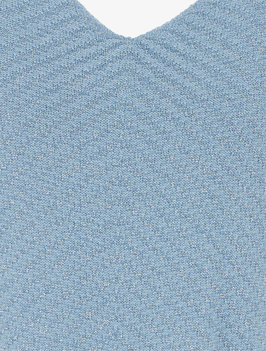 Pull fin irisé à manches 3/4 - Bleu ciel - 3