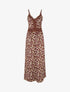 Robe longue fleurie à dos élastiqué - Marron - 1