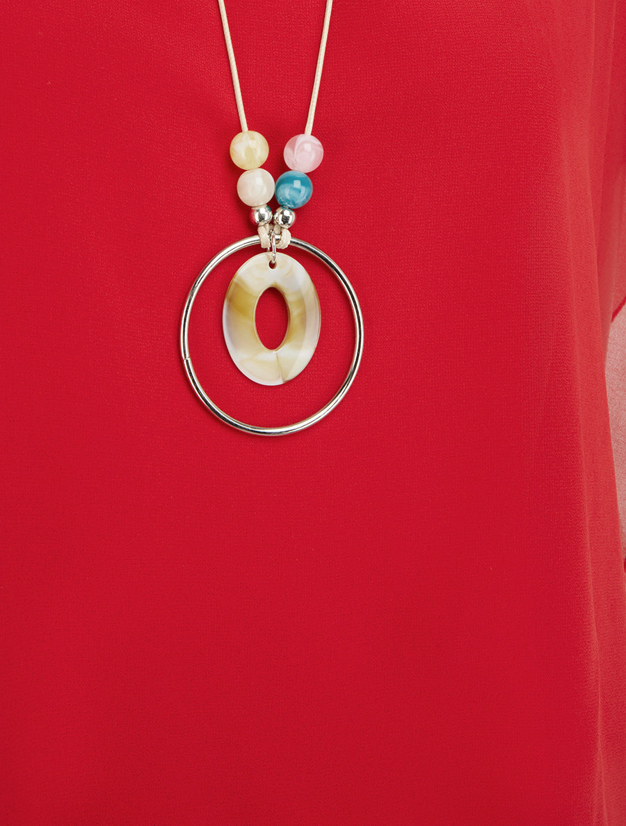 Top boule uni à manches courtes - Rouge - 3