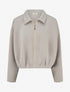 Veste coupe boule zippée effet froncé - Taupe - 1