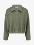 Veste coupe boule zippée effet froncé - Kaki - 1
