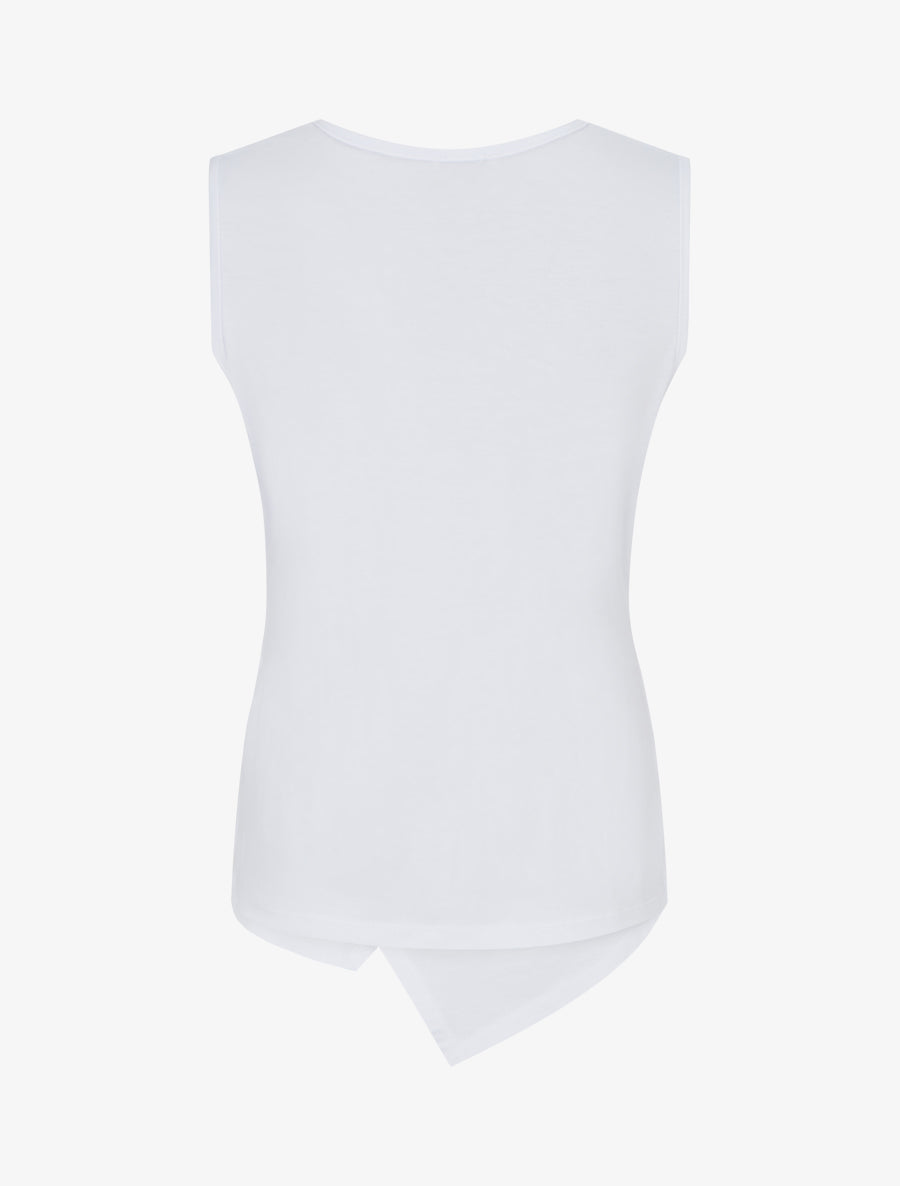 Top uni sans manches à anneau - Blanc - 2