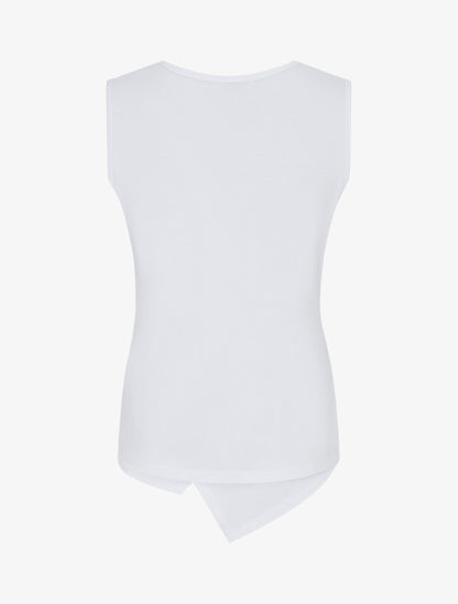 Top uni sans manches à anneau - Blanc - 2