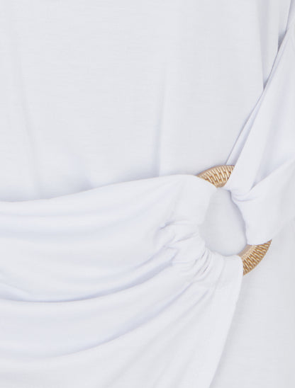 Top uni sans manches à anneau - Blanc - 3