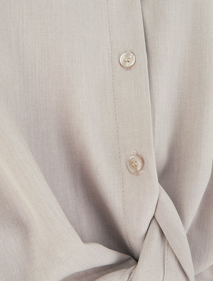 Asymmetrische gebundene Bluse - Maulwurf