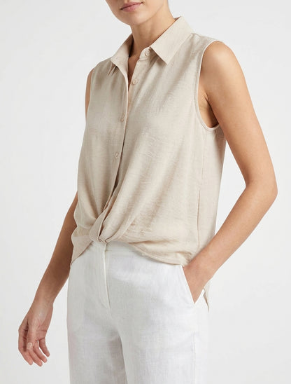 Oberteil mit Knoteneffekt - Beige