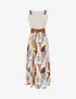 Robe imprimé fantaisie à bretelles en simili - Beige - 1