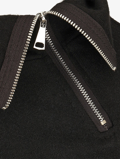 Pull fin à col montant zippé - Noir - 3