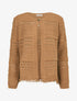 Gilet en maille ajourée à 1 bouton - Camel - 1