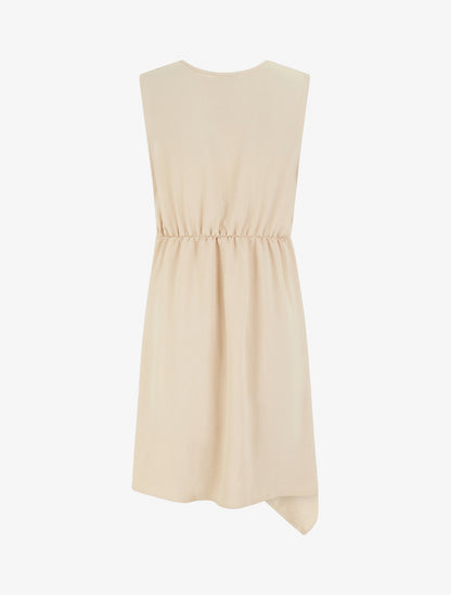 Robe sans manches style portefeuille - Beige - 2