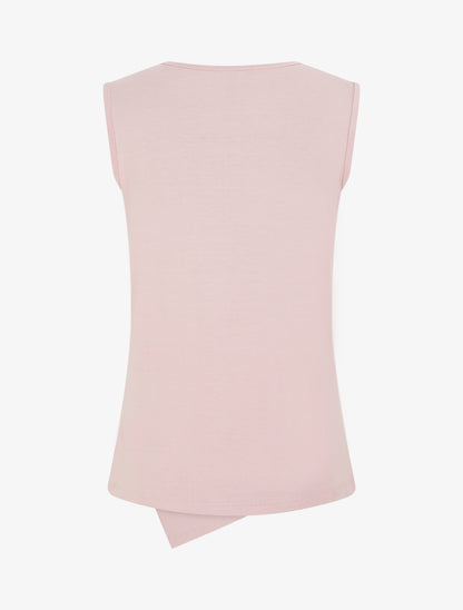 Top uni sans manches à col rond - Vieux rose - 2