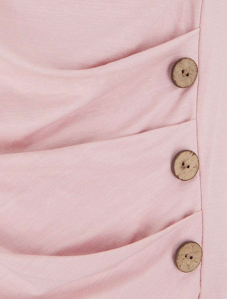 Top uni sans manches à col rond - Vieux rose - 3