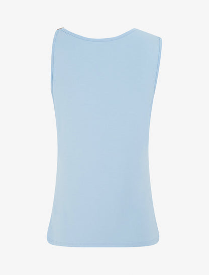Top fluide à bretelle en simili - Bleu ciel - 2