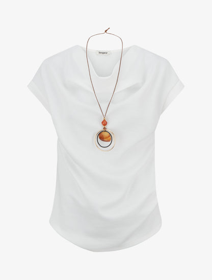 Top manches courtes à col bénitier - Blanc - 1