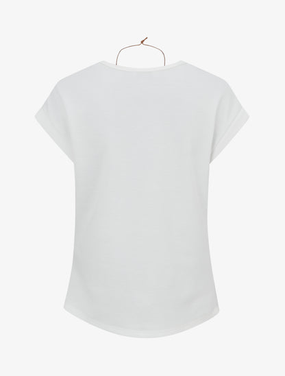 Top manches courtes à col bénitier - Blanc - 2