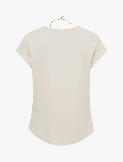 Top manches courtes à col bénitier - Beige clair - 2