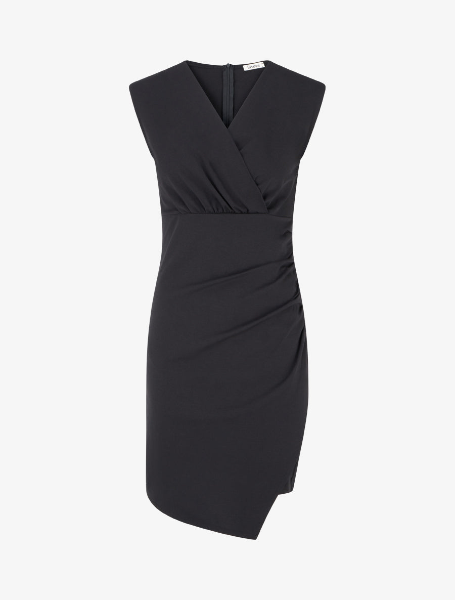 Robe sans manches unie style portefeuille - Noir - 1