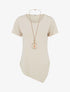 Top manches courtes à bords asymétriques - Beige - 1