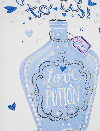 T-shirt Love potion à strass - Blanc - 3