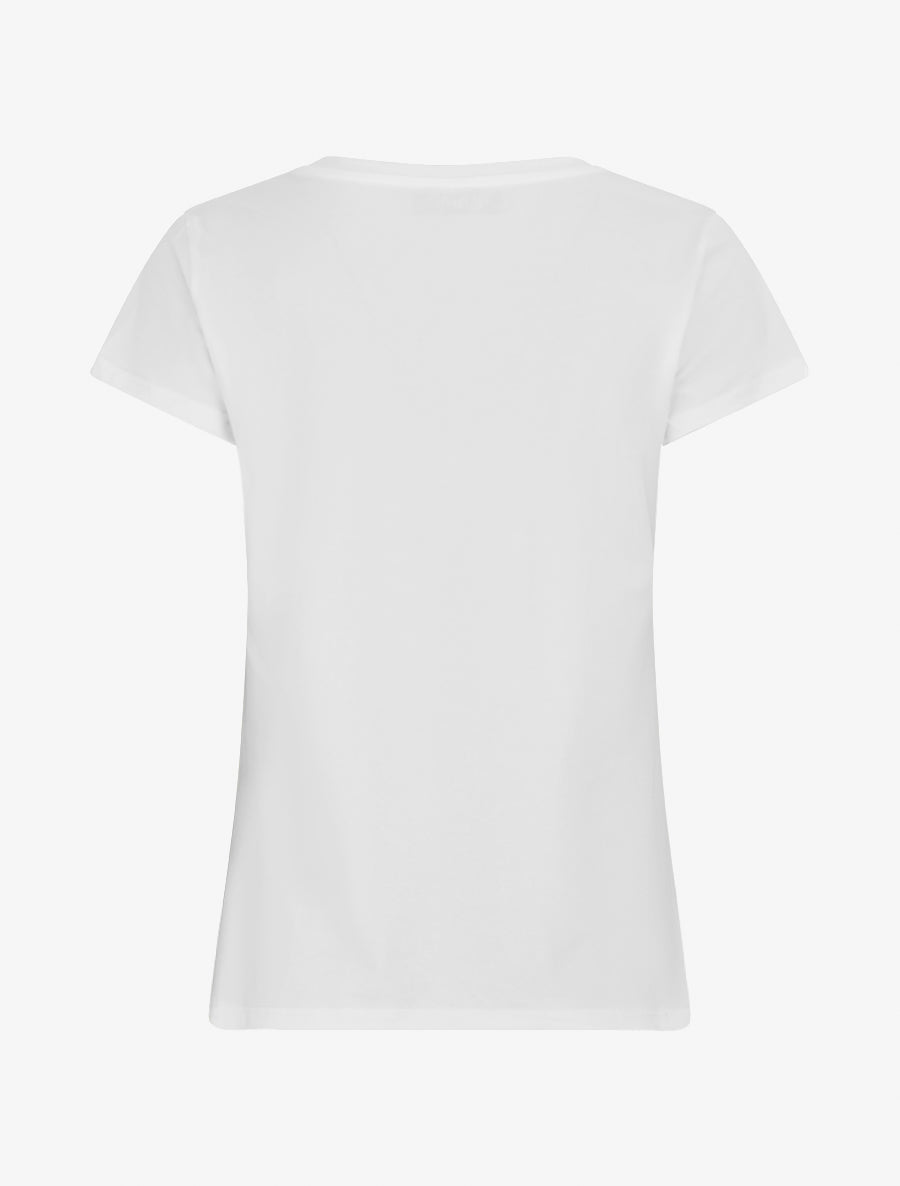 T-shirt à motif chat et parapluie strassé - Blanc - 2