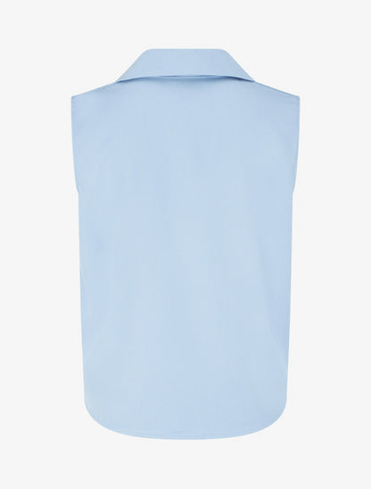 Chemise sans manches effet torsadé - Bleu ciel - 2