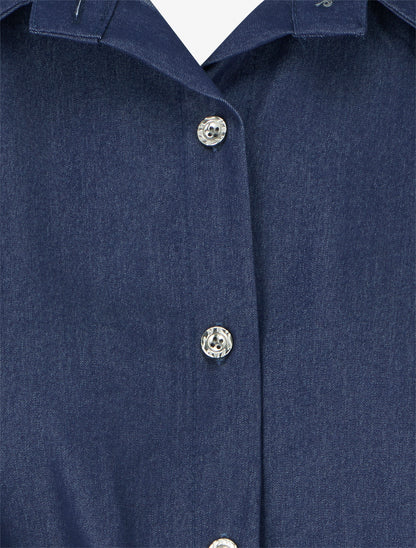 Chemise sans manches effet torsadé - Bleu foncé - 3