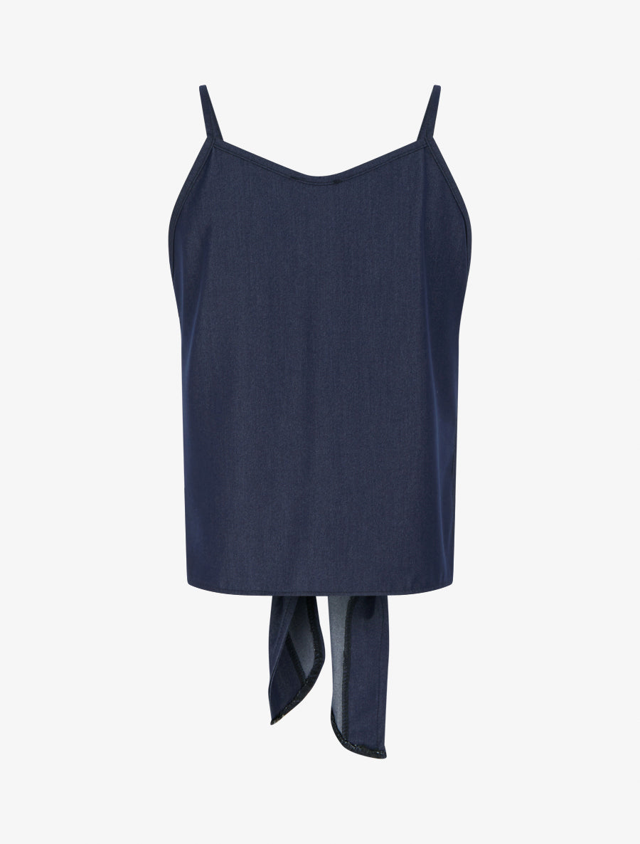 Débardeur à noeud et fines bretelles - Bleu foncé - 2