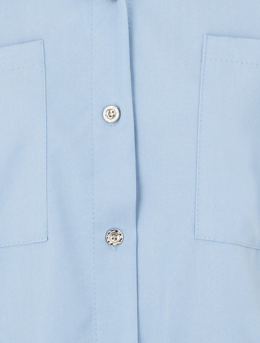 Chemise uni à poches - Bleu ciel - 3