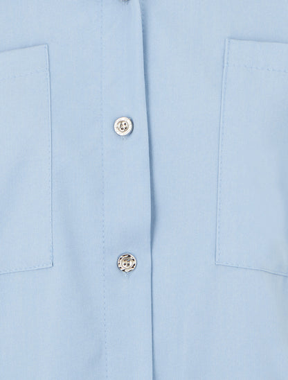 Chemise uni à poches - Bleu ciel - 3