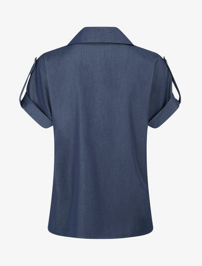 Chemise uni à poches - Bleu brut - 2