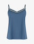Débardeur à col V brodé - Bleu - 1