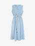 Robe longue unie à taille élastiquée - Bleu ciel - 1