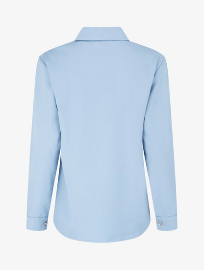 Chemise unie fluide à poches - Bleu ciel - 2