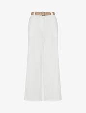 Pantalon ample à motif rayé - Blanc - 1