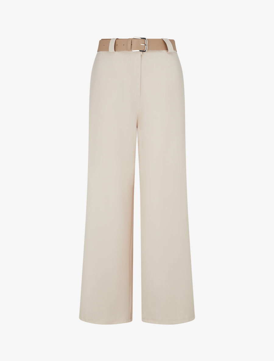 Pantalon à fines rayures irisées - Beige - 1