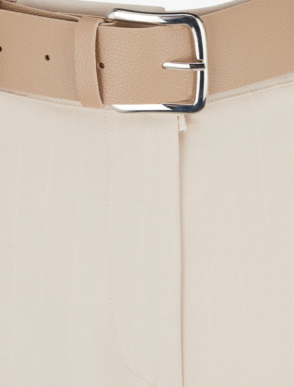 Pantalon à fines rayures irisées - Beige - 3